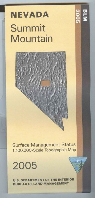 Usgs Blm Edition Topographic Map Nevada Summit Mountain - 2005 - Surface 100k