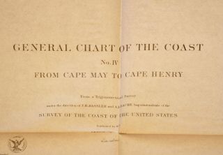 1862 Us Coast Survey General Chart Map Cape May,  Nj To Cape Henry,  Virginia
