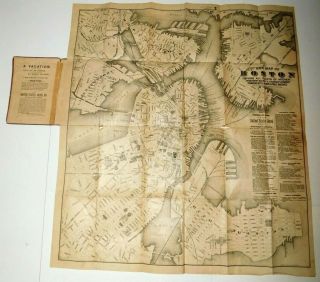 1883 Tilly Haynes Boston Massachusetts Folding Street Map