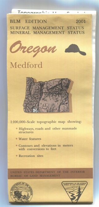 Usgs Blm Edition Topographic Map Oregon Medford - 2001 - Mineral