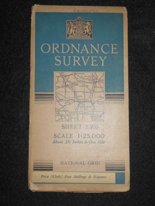 Vintage Ordnance Survey Map,  Sheet 52/05 - 1948 - Bedfordshire,  Bedford,  Hunts