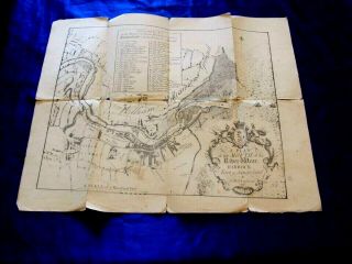 Antique Map/plan Mouth Of River Wear Harbour Sunderland & Towns Adjacent 1737