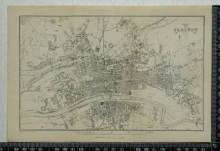 1859 Antique G.  Aikman Map / Plan Of Glasgow,  Scotland