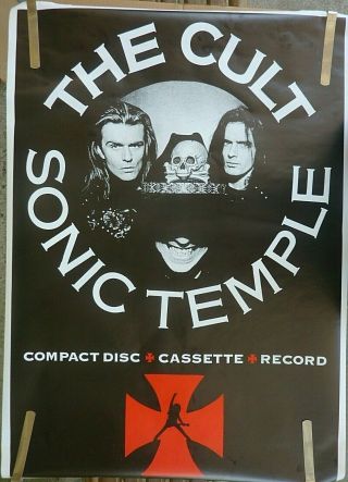 Rare The Cult Sonic Temple 1989 Vintage Music Store Promo Poster