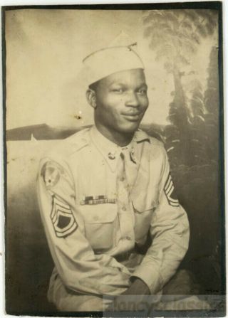 1945 Sergeant Airman Airforce 1st Class African American Black Man Photo Booth