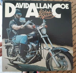 David Allan Coe Rides Again Vinyl Lp Rare 1977 Columbia Records Outlaw Ex/nm