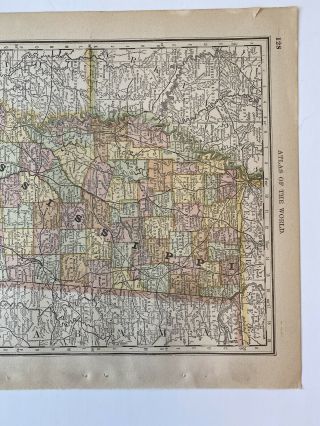1890,  Map of Mississippi,  Rand McNally Standard Atlas of the World 3