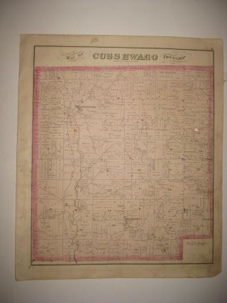 Antique 1876 Cussewago Venango Township Crawford County Pennsylvania Map Rare Nr