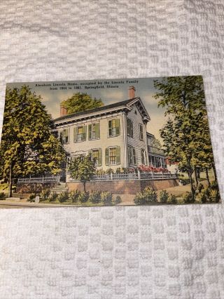 President Abraham Lincoln House - Home In Springfield - Illinois - Vintage Postcard