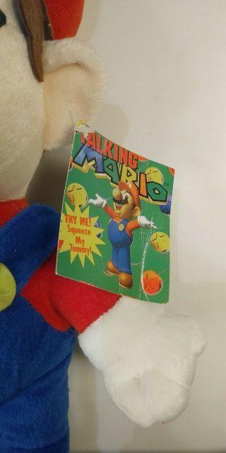 Vintage 1997 Talking Mario Plush Nintendo Rare 3