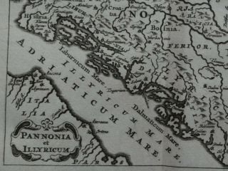 1661 CLUVER atlas map PANNONIA - ILLYRICUM - CROATIA - ILLYRIA 2