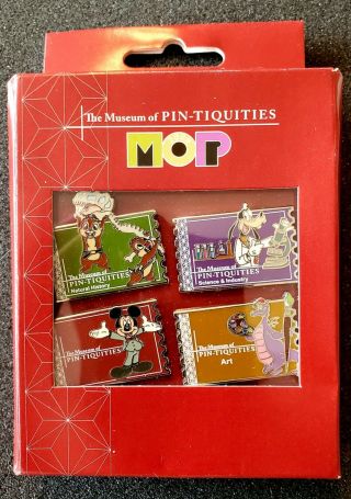 Rare 2009 Disney Wdw Museum Of Pin - Tiquities Event Stamp Four Pin Set Le 1400