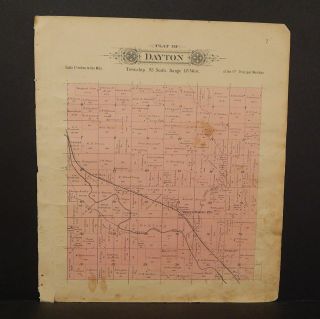 Iowa Butler County Map Dayton Or Coldwater Township 1895 Dbl Side L11 37
