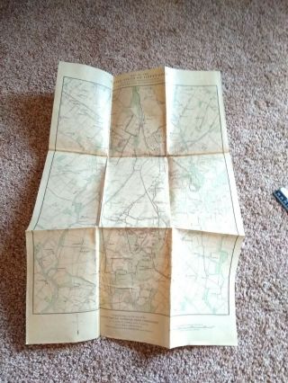 Vintage Gettysburg Pennsylvania Laminated Map - John P.  Nicholson