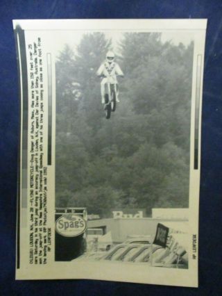 1992 Doug Danger 150 Ft Motorcycle Stunt Jump Loudon Nh Vintage Wire Press Photo