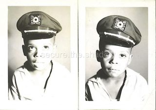 Vintage Photos: Cute Black African American Boy Happy & Sad Facial Expressions