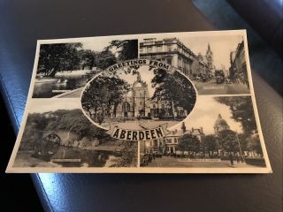 Vintage Postcard - Greetings From Aberdeen - Multi Picture R9