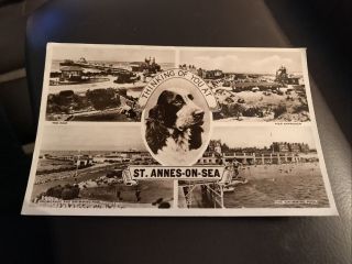 Vintage Postcard - Thinking Of You At St Annes On Sea - Multi Picture 1957 R5