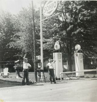 Sohio Standard Of Ohio Gas Pump Station Vintage Snapshot Photo
