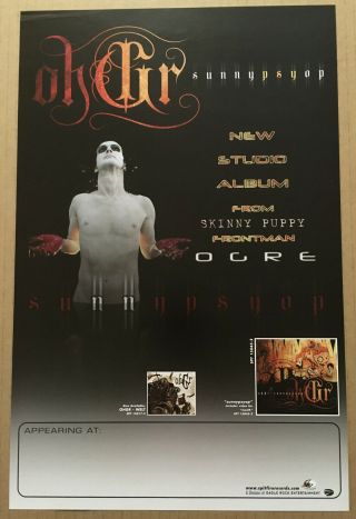 Skinny Puppy Ohgr Rare 2003 Tour Promo Poster For Sunnypsyop Cd Never Displayed