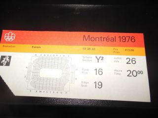 1976 Montreal Olympics Ticket Very Rare Mens Basketball July 26