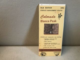 Usgs Blm Edition Topographic Map Blanca Peak Colorado 1994 ⛏ Surface,  Mineral ⚒