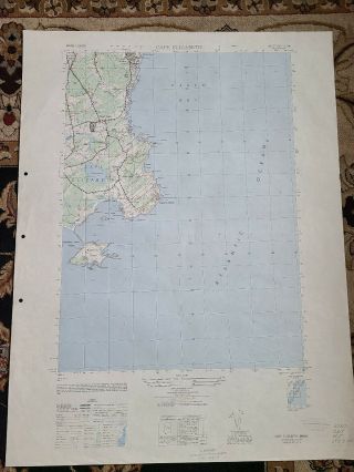 Large 28x22 1949 Topo Map Cape Elizabeth,  Maine Casco Bay Richmond Island