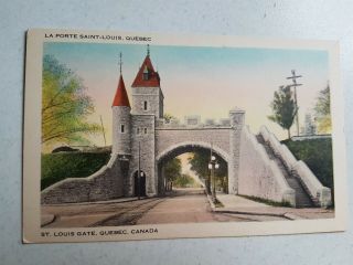 Postcard Vintage Canada St Louis Gate Quebec La Porte