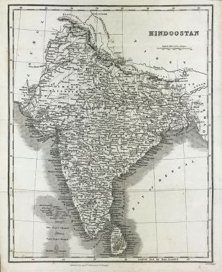 Antique Map Of Hindoostan Or India C1831 By Scott Engraved
