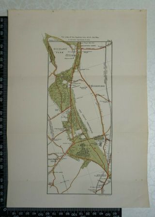1923 Vintage Map Of Epping Forest - Leyton Flats,  Woodford,  Highams Park.