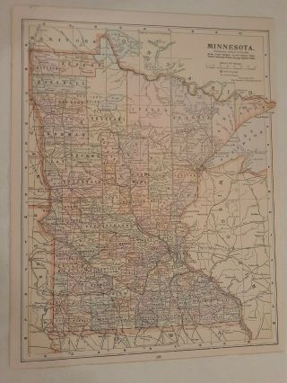 Antique Map Of Minnesota/kentucky & Tennessee On Other Side/1902