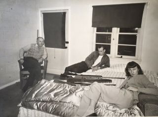Vintage 1950’s Photo Love Affair Hunting Guns Rifles Lady Bedroom MÉnage A Trois