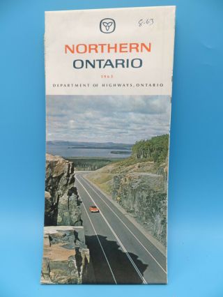 Vintage 1963 Northern Ontario Canada Map - Dept Of Highways,  Ontario