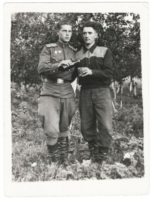 Vintage Gay Int Photo Young Man Affectionate Buddies Loving Couple Fashion 7997