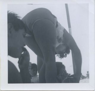 Vintage Photo.  Candid Rear View Of Mom W/ Kids.