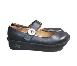 Rare Alegria Paloma Black Nappa Leather Mary Jane Shoes Pal - 601 39/9
