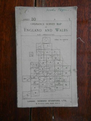 Ordnance Survey Sheet 30 Edward Stanford Map Essex Colchester Southend 1915