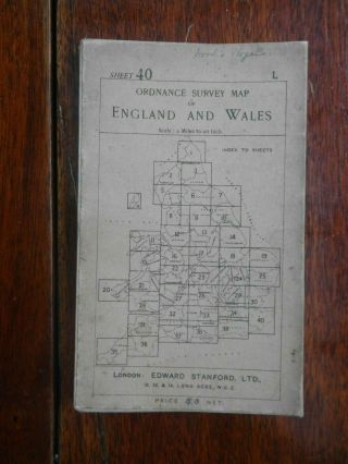 Ordnance Survey Sheet 40 Edward Stanford Map Kent Margate Hastings 1 " Mile 1914