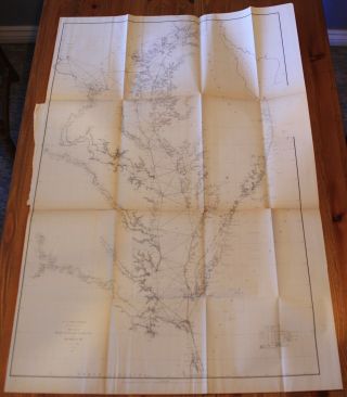 1868 Us Coast Survey Map Of Chesapeake Bay,  Maryland,  Delaware