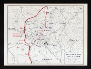 West Point Wwii Map Italy Winter Line Campaign Rapido River Battle Monte Cassino