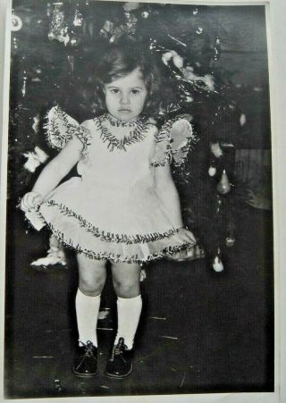 Vintage Real Photo Little Girl In Costume For Christmas Year