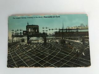 Largest Railway Crossing In The World Newcastle England Uk Vintage Postcard