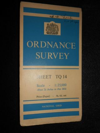 Vintage Ordnance Survey Map,  Sheet Tq 14 - C1961 - Surrey,  Inc Dorking,  Holmwood