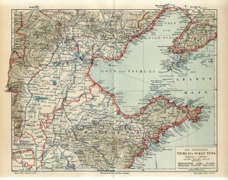 1899 China Zhi Li Shandong Province Peking Beijing City Antique Map