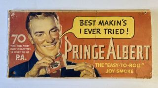 Rare Seldom Seen 1935 Prince Albert Tobacco Advertising Sign 20.  75” X 10”