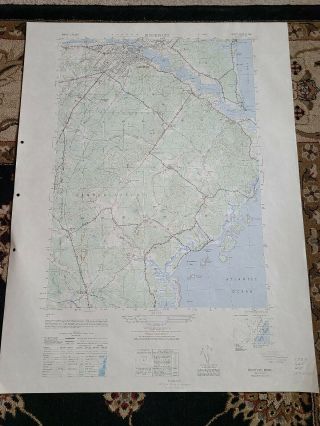 Large 28x22 1949 Topo Map Biddeford,  Maine Saco Bay