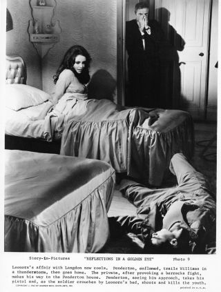 1967 Vintage Press Photo - " Reflections In A Golden Eye " - Brando & Taylor