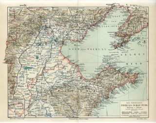 1895 China Beijing Shandong Tianjin Antique Map