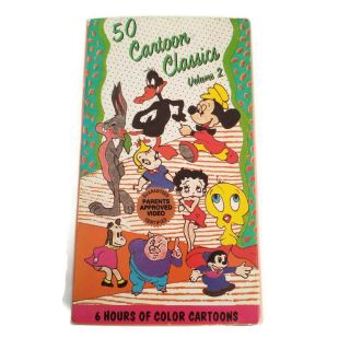 50 Cartoon Classics Volume 2 Vhs Rare Video Tape Vintage Cartoons Betty Boop Htf