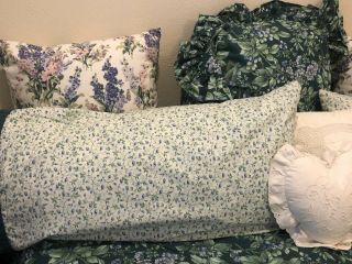 RARE LAURA ASHLEY Bramble Berry KING BED SKIRT Bedskirt Floral Vintage EUC 3
